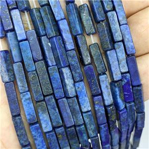 Natural Lapis Lazuli Beads Cuboid Blue Dye, approx 4x4x13mm