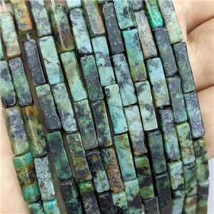 Natural Green African Turquoise Beads Cuboid, approx 4x4x13mm