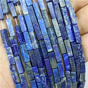 Natural Lapis Lazuli Beads Cuboid Blue, approx 4x13mm