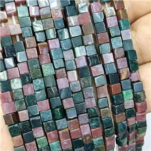 Natural Indian Agate Cube Beads, approx 4mm