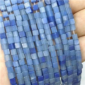 Natural Blue Aventurine Cube Beads, approx 4mm