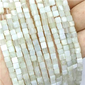 Natural New Mountain Jade Cube Beads, approx 4mm