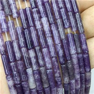 Lilac Jasper Tube Beads, approx 4x13mm