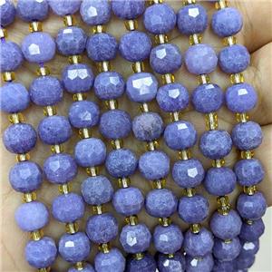 Jade Beads Blue Dye Faceted Rondelle, approx 6-8mm