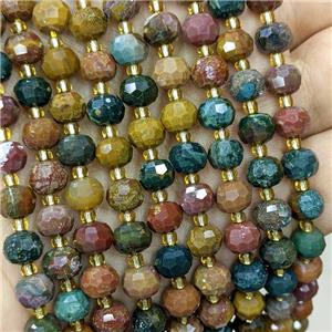 Natural Ocean Agate Beads Faceted Rondelle Multicolor, approx 6-8mm