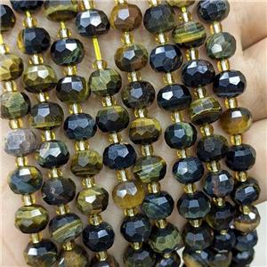 Natural Tiger Eye Stone Beads Faceted Rondelle, approx 6-8mm