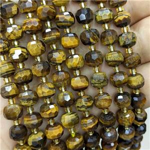 Natural Tiger Eye Stone Beads Faceted Rondelle, approx 6-8mm