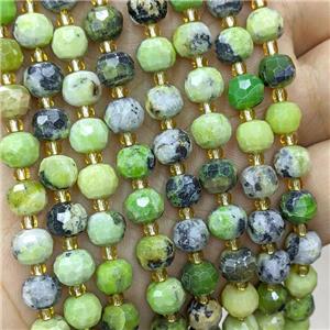 Natural Green Australian Chrysoprase Beads Faceted Rondelle, approx 6-8mm