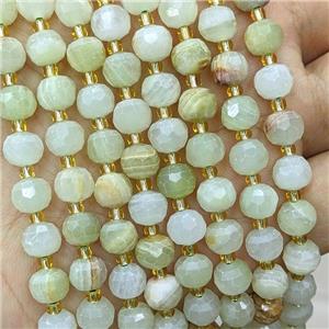 Natural Afghanistan Jadeite Beads Faceted Rondelle Lt.green, approx 6-8mm