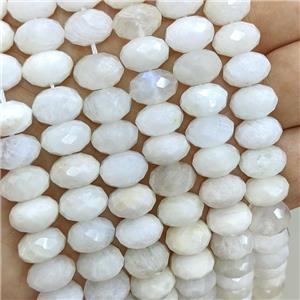 Natural White Moonstone Beads Faceted Rondelle, approx 8-12mm