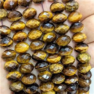 Natural Tiger Eye Stone Beads Faceted Rondelle, approx 8-12mm