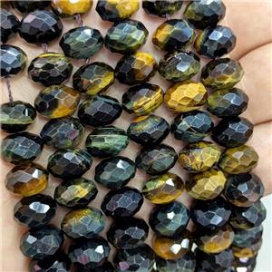 Natural Tiger Eye Stone Beads Faceted Rondelle, approx 8-12mm