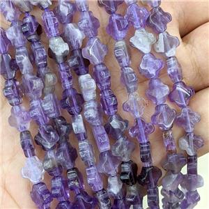 Natural Purple Amethyst Clover Beads, approx 8mm