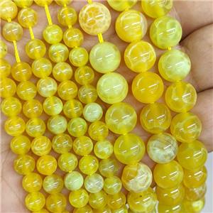 Natural Lemon Quartz Beads Yellow Smooth Round, approx 6mm