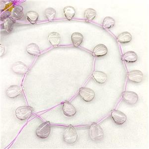 Natural Amethyst Teardrop Beads Topdrilled Lt.purple, approx 10-14mm