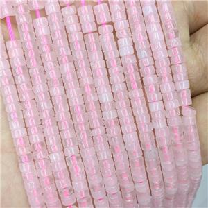 Natural Pink Rose Quartz Heishi Beads, approx 4mm