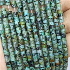 Natural Green African Turquoise Heishi Beads, approx 4mm