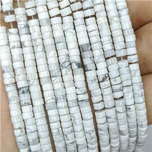 Natural White Howlite Turquoise Heishi Beads, approx 4mm