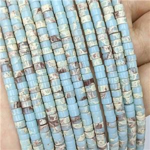 Natural Imperial Jasper Heishi Beads Blue, approx 4mm