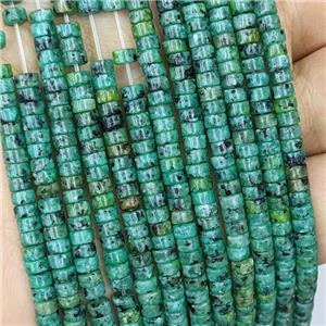 Natural Marble Heishi Beads Green Dye, approx 4mm