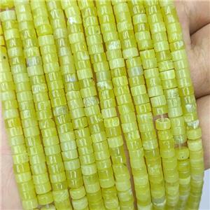 Natural Lemon Jade Heishi Beads Olive, approx 4mm