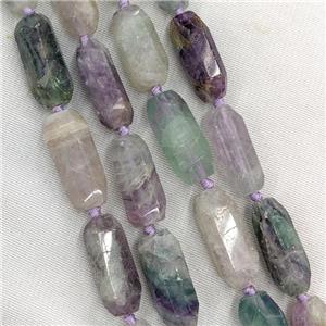 Natural Fluorite Prism Beads Multicolor, approx 12-30mm