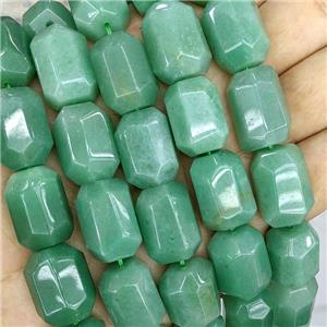 Natural Green Aventurine Column Beads Faceted, approx 16-20mm