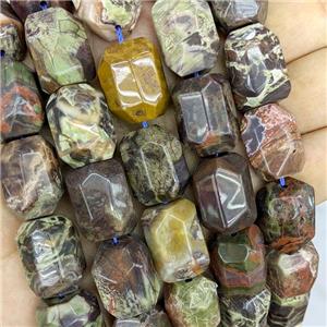 Natural Ocean Jasper Column Beads Faceted, approx 16-20mm