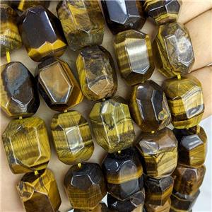 Natural Tiger Eye Stone Column Beads Faceted, approx 16-20mm