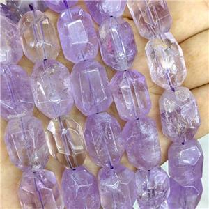 Natural Amethyst Nugget Beads Freeform Faceted Lt.Purple, approx 16-20mm