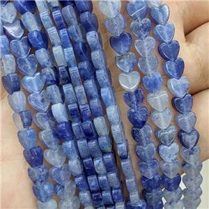 Natural Blue Aventurine Heart Beads, approx 6mm