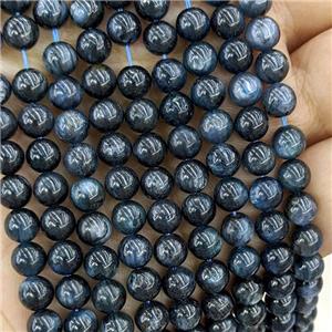 Natural Kyanite Beads Darkblue Smooth Round C-Grade, approx 6.5mm