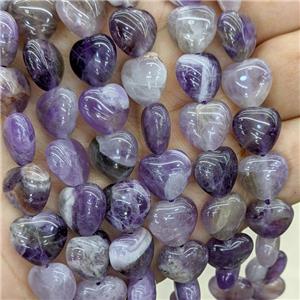 Natural Amethyst Heart Beads Purple, approx 12mm