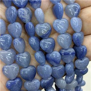 Natural Blue Aventurine Heart Beads, approx 12mm