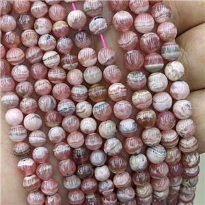 Natural Pink Argentina Rhodochrosite Beads Smooth Round, approx 5mm