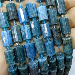 Natural Apatite Tube Beads Blue, approx 10-16mm