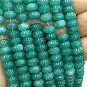 Green Dye Jade Beads Smooth Rondelle, approx 6x10mm