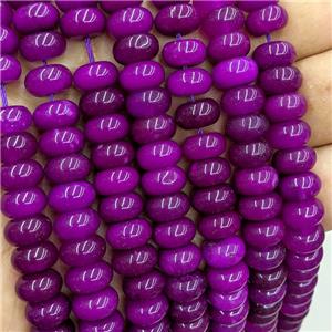 Purple Dye Jade Beads Smooth Rondelle, approx 6x10mm