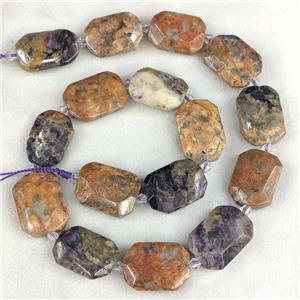 Natural Purple Jasper Beads Faceted Rectangle, approx 15-22mm