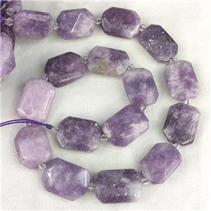 Natural Lilac Jasper Beads Faceted Rectangle, approx 15-22mm