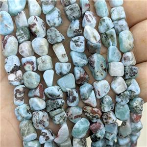 Natural Larimar Chips Beads Blue Freeform, approx 6-9mm