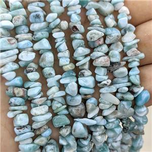 Natural Larimar Chips Beads Blue Freeform, approx 4-9mm