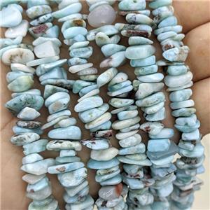 Natural Larimar Chips Beads Blue Freeform, approx 4-12mm