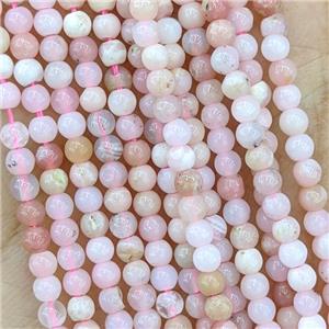 Natural Pink Opal Beads Smooth Round, approx 3mm