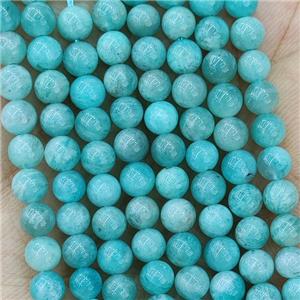 Natural Green Amazonite Beads Smooth Round A-Grade, approx 4mm