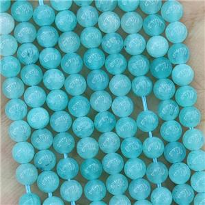 Natural Green Amazonite Beads Smooth Round AA-Grade, approx 4mm