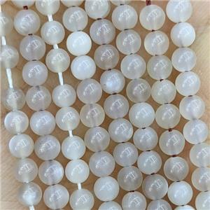 Natural Gray Moonstone Beads Smooth Round, approx 4mm