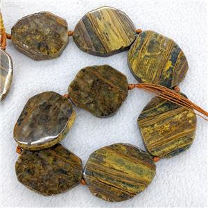 Natural Tiger Eye Stone Slice Beads Freeform, approx 25-50mm