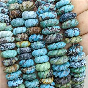 Natural Chinese Hubei Turquoise Heishi Spacer Beads Blue, approx 6-15mm