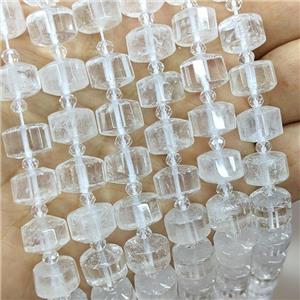 Natural Clear Quartz Heishi Beads, approx 12mm